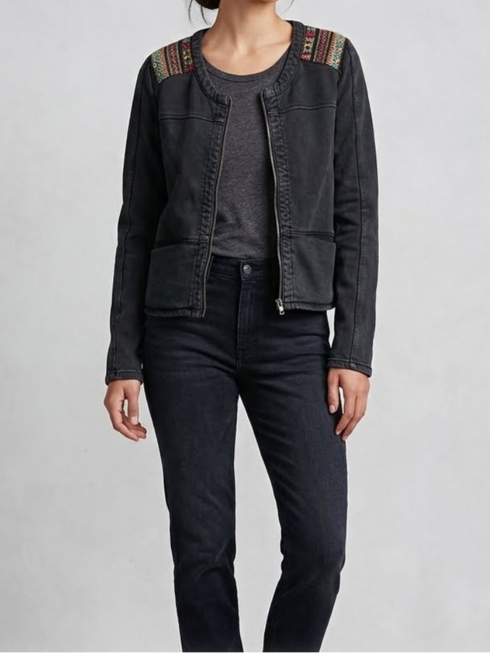 URBAN OUTFITTERS | Ecote Zip Up Jacket Blanket Stitch Southwestern Tribal XS